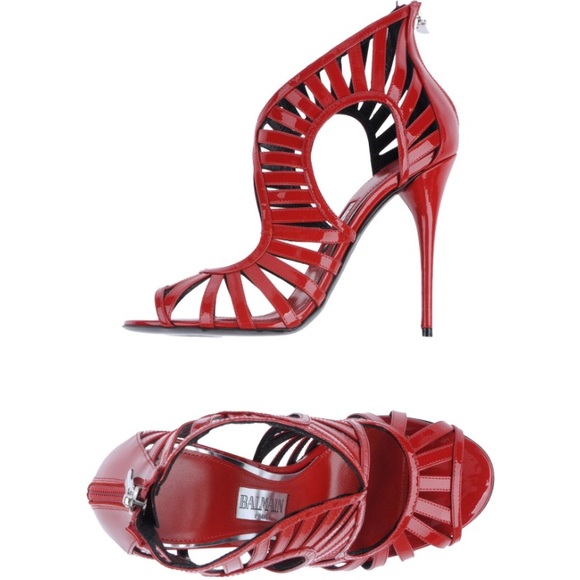 Balmain Shoes - Balmain red patent leather sandals